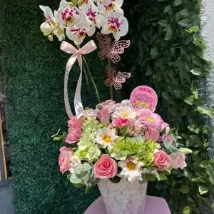 Orquidea y flores